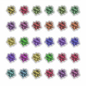 Kerst Satijn Bogen Veel van Dertig Per Blad Schatt Sticker (Voorkant)