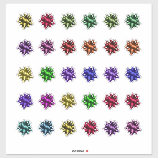 Kerst Satijn Bogen Veel van Dertig Per Blad Schatt Sticker (Vel)