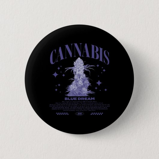 Kerst Sativa Hybride Stam Blue Dream Ronde Button 5,7 Cm (Voorkant)