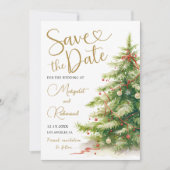 Kerst Save The Date Vakantie Trouwen Elegant Kaart (Voorkant)