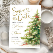 Kerst Save The Date Vakantie Trouwen Elegant