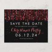 Kerst Save The Date Winterster Confetti Rood Aankondigingskaart (Voorkant)