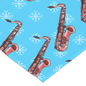 Kerst saxofoon saxofonist muzikant patroon korte tafelloper (Hoek)