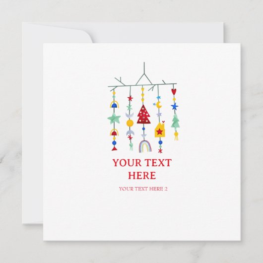 Kerst Scandi Minimalistisch Eenvoudig Vakantie Feestdagenkaart (Voorkant)