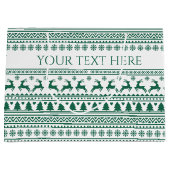 Kerst Scandinavisch groen klassiek patroon Groot Cadeauzakje (Voorkant)