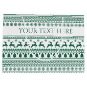 Kerst Scandinavisch groen klassiek patroon Groot Cadeauzakje (Achterkant)