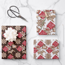 Kerst  Scandinavisch patroon Inpakpapier Vel
