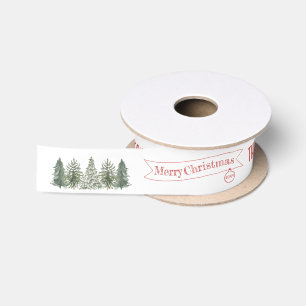 Kerst Scandinavische dennenboom vrolijk kerstfeest Satijnen Lint