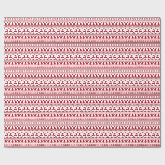 Kerst Scandinavische klassieke patroon Cadeaupapier (Vlak)