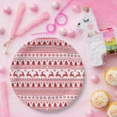 Kerst Scandinavische klassieke patroon Papieren Bordje (Feest)