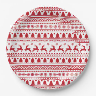 Kerst Scandinavische klassieke patroon Papieren Bordje
