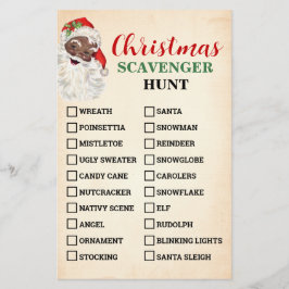 Kerst Scavenger Hunt Santa Game Kaart