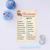 Kerst Scavenger Hunt Santa Game Kaart (Enkel)
