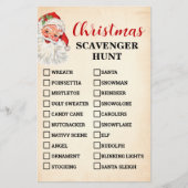 Kerst Scavenger Hunt Santa Game Kaart (Voorkant)
