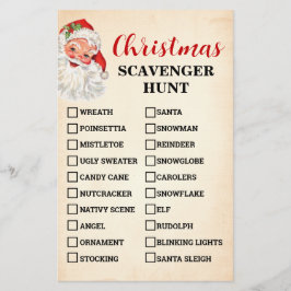 Kerst Scavenger Hunt Santa Game Kaart