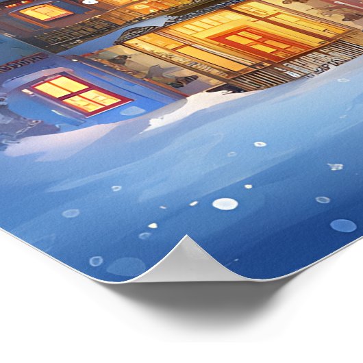 Kerst Scène Art Poster (Hoek)