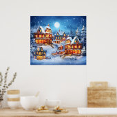 Kerst Scène Art Poster (Keuken)