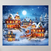 Kerst Scène Art Poster (Voorkant)