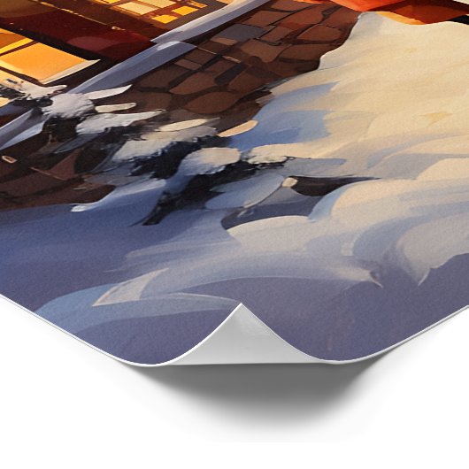 Kerst Scène Art Poster (Hoek)