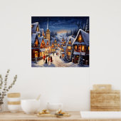 Kerst Scène Art Poster (Keuken)