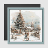 Kerst Scene Magnetische Kaart (Voorkant / Achterkant)