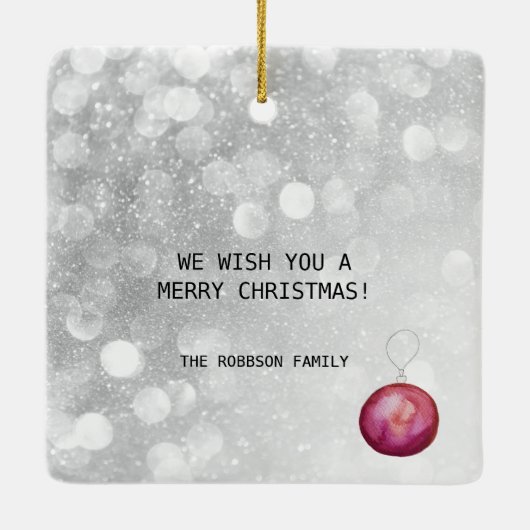 Kerst scène takken en ballen Waterverf Keramisch Ornament (Achterkant)