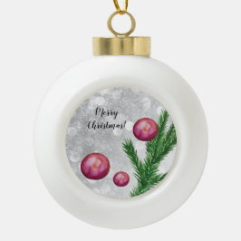 Kerst scène takken en ballen Waterverf Keramische Bal Ornament