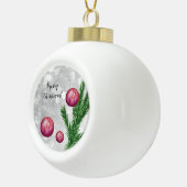 Kerst scène takken en ballen Waterverf Keramische Bal Ornament (Rechts)