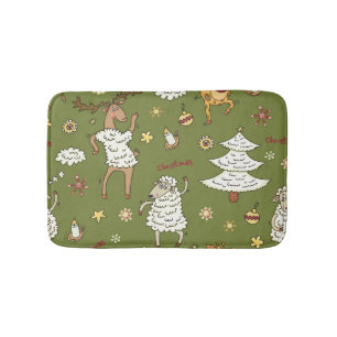 Kerst Schaap: Dierlijke Illustratie. Badmat