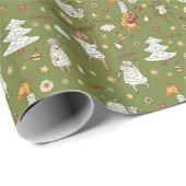 Kerst Schaap: Dierlijke  Illustratie. Cadeaupapier (Rol Hoek)