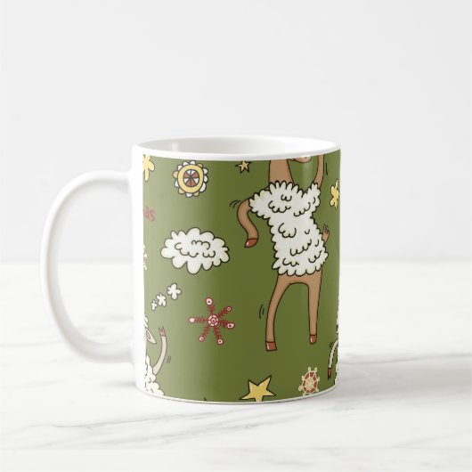 Kerst Schaap: Dierlijke  Illustratie. Koffiemok (Links)