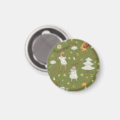Kerst Schaap: Dierlijke Illustratie. Magneet (Voorkant / Achterkant)