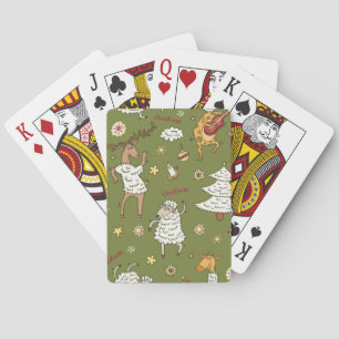 Kerst Schaap: Dierlijke Illustratie. Pokerkaarten