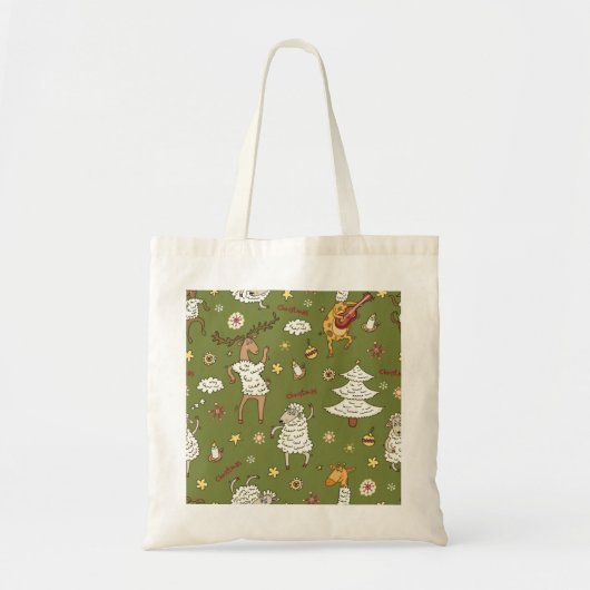 Kerst Schaap: Dierlijke  Illustratie. Tote Bag (Voorkant)
