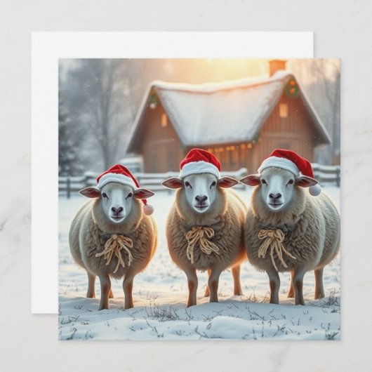 Kerst Schaap Feestdagenkaart (Voorkant / Achterkant)