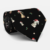 Kerst Schaken Das – Elegant Schaakpatroon (Opgerold)