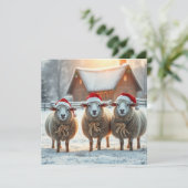 Kerst Schapen Feestdagenkaart (Staand voorkant)