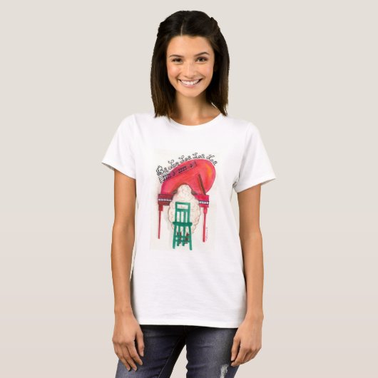 kerst - schapen spelen piano t-shirt (Voorkant volledig)