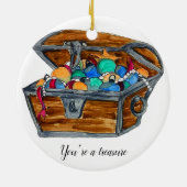 Kerst schatkist keramisch ornament (Achterkant)