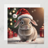 Kerst schattig bunny vakantie Kaart (Voorkant / Achterkant)