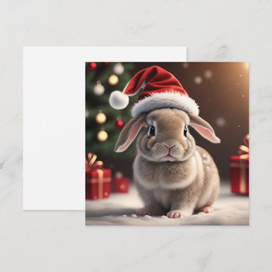 Kerst schattig bunny vakantie Kaart (Voorkant / Achterkant)