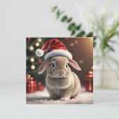Kerst schattig bunny vakantie Kaart (Staand voorkant)