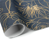 Kerst schattig confetti en gouden bloem design cadeaupapier (Rol Hoek)