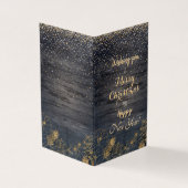 Kerst schattig confetti en gouden bloem design kaart (Buitenkant)