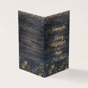 Kerst schattig confetti en gouden bloem design kaart