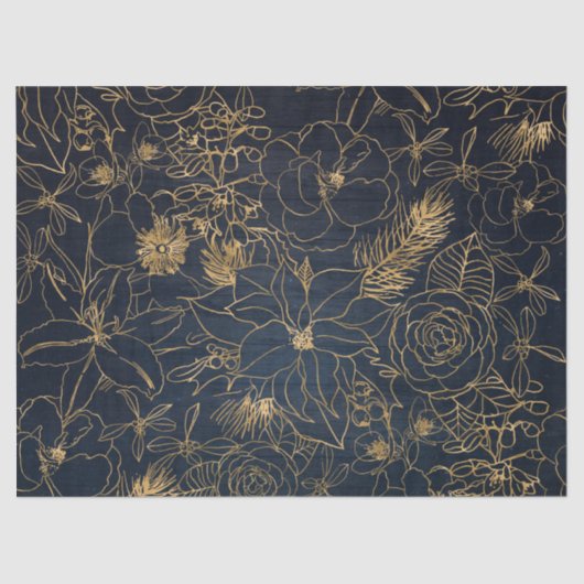 Kerst schattig confetti en gouden bloem design tissuepapier (Voorkant)