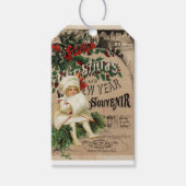  kerst, schattig, grappig, retro cadeaulabel (Voorkant)