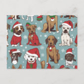 Kerst schattig hond patroon briefkaart (Achterkant)