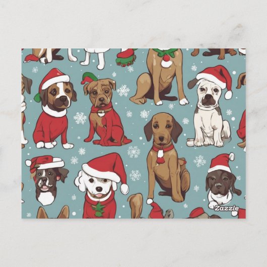 Kerst schattig hond patroon briefkaart (Achterkant)