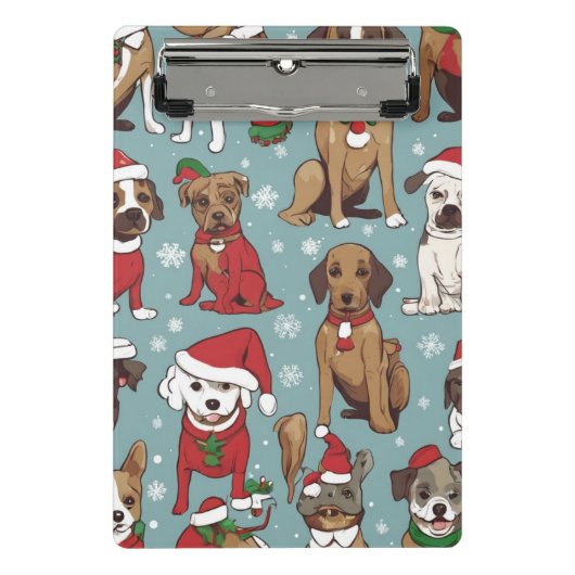 Kerst schattig hond patroon mini klembord (Voorkant)